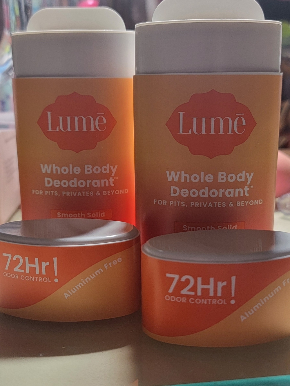 Lumē Whole Body Deodorant Smooth Solid - Orange 2/pk